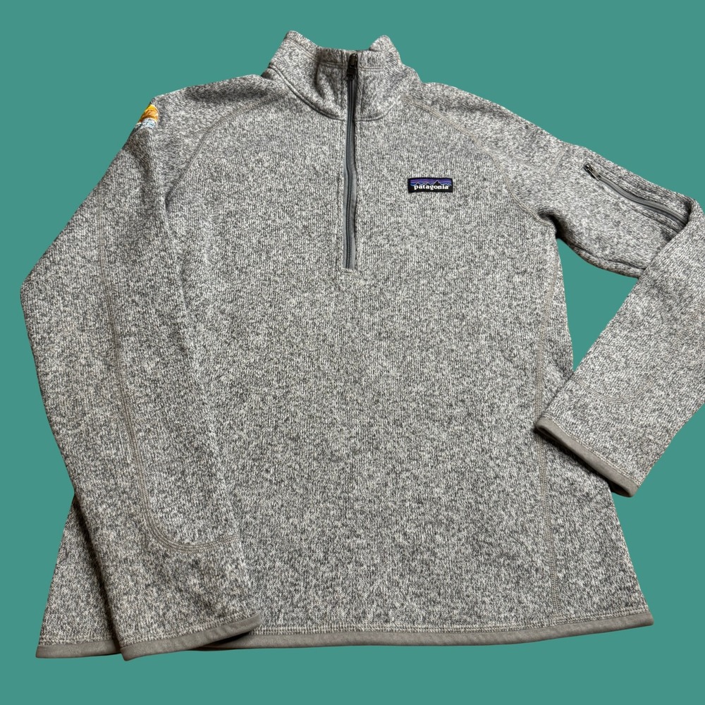 Patagonia Better Sweater Womens M Gray Quarter Zip 1/4 Fleece Hiking Pullover